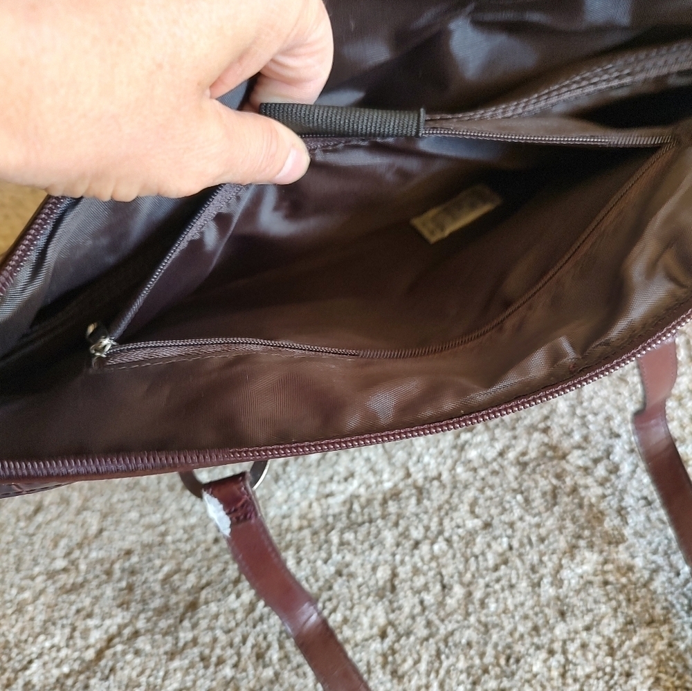 Coldwater Creek Brown Faux Leather Computer Laptop Briefcase Bag NWT! - Picture 16 of 16
